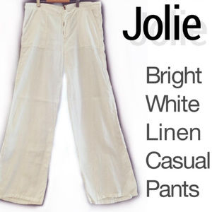 EUC Jolie 100% Linen White Pants